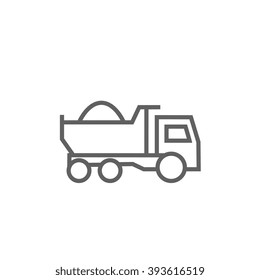 Dump truck line icon.