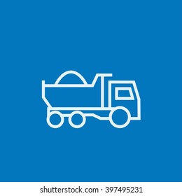 Dump truck line icon.