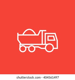 Dump truck line icon.