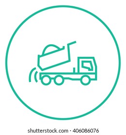 Dump truck line icon.