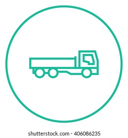 Dump truck line icon.