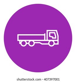 Dump truck line icon.