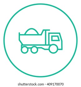 Dump truck line icon.