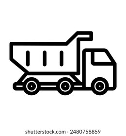 Dump truck Line Icon Design