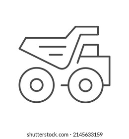 Dump Truck Line Outline Icon