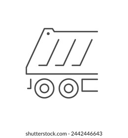 Dump truck line outline icon