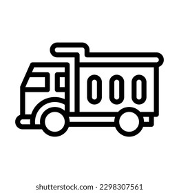 dump truck line style icon, vector icon can be used for mobile, ui, web