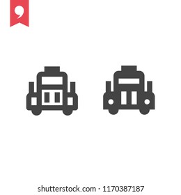 dump truck. linear icon. Line with Editable stroke