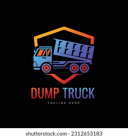 dump truck logistics logo template