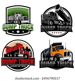 dump truck logo design icon illustration vector set