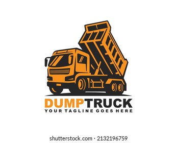 Dump truck logo design vector