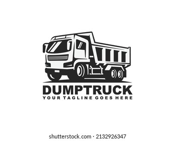 Dump truck logo design vector