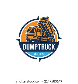 Vector de diseño de logotipo de camión de descarga