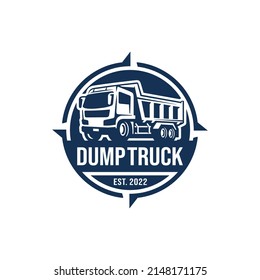 Dump truck logo design vector