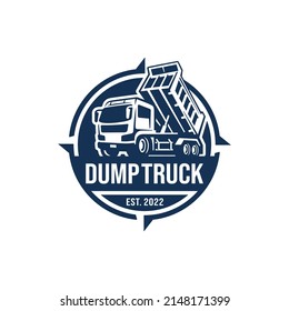 Dump truck logo design vector