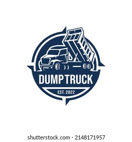 Dump truck logo design vector