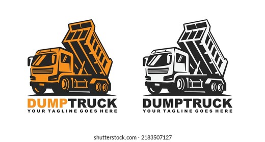 Dump truck logo design vector