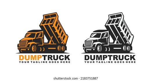 Dump truck logo design vector