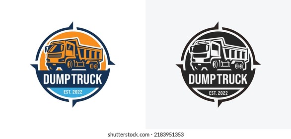 Dump truck logo design vector