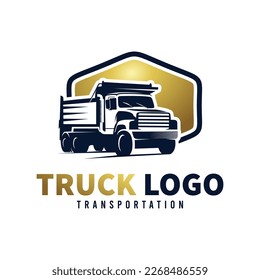 Dump truck logo design vector
