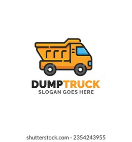 Dump truck logo design vector illustration