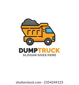 Dump truck logo design vector illustration