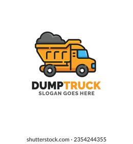 Dump truck logo design vector illustration