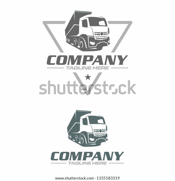 dump truck logo emblem\
black and white