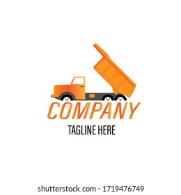 Dump Truck Logo with gradient orange color.