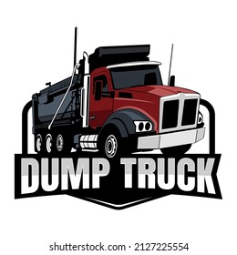 
Dump Truck logo icon design emblem illustration vector
