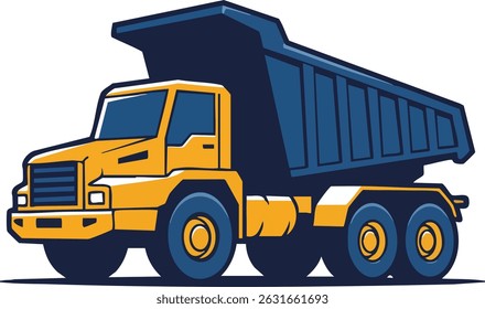 Vector de ilustración de logotipo de camión volcado sobre fondo blanco