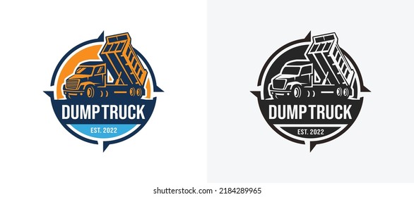 Vector de diseño de conjunto de logotipos de camión de descarga