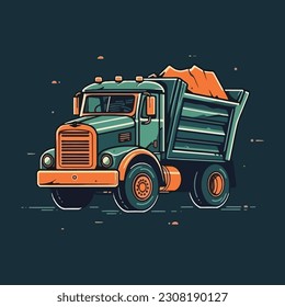  Dump Truck logo Vector Cartoon