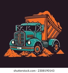  Dump Truck logo Vector Cartoon