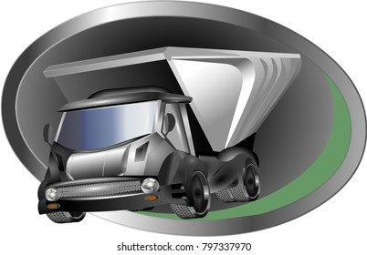 Dump truck logo vector illustration isolated on white background