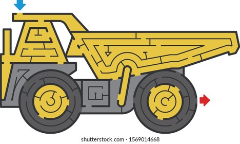 Dump Truck Maze. It Is Suitable For Brain Training.