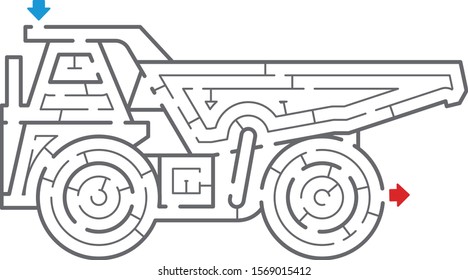 Dump Truck Maze. It Is Suitable For Brain Training.