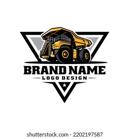 dump truck, mining truck illustration logo vector