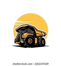 dump truck, mining truck illustration logo vector