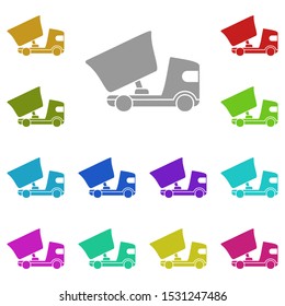 dump truck multi color icon. Simple glyph, flat vector of universal icons for UI and UX, website or mobile application