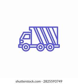 dump truck open bed bulk materials icon sign vector