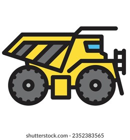 Dump Truck outline icon. Transportation illustration for templates, web design and infographics
