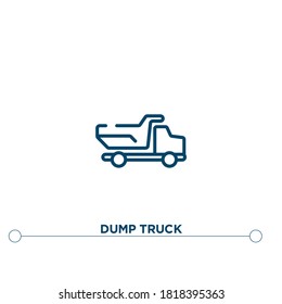 dump truck outline vector icon. simple element illustration. dump truck outline icon from editable construction concept. can be used for web and mobile
