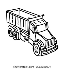 Dump-Truck-Teil des handgezeichneten Werkstoffes und Ausrüstungsteils Vektor.