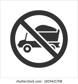 Icono de restricción de camión volcado, gráficos vectoriales