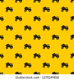 Dump truck with sand pattern seamless vector repeat geometric yellow for any design