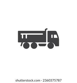 Dump truck side view vector icon. filled flat sign for mobile concept and web design. Dump truck glyph icon. Symbol, logo illustration. Vector graphics