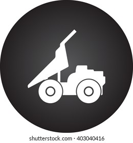 Dump truck sign simple icon on  background