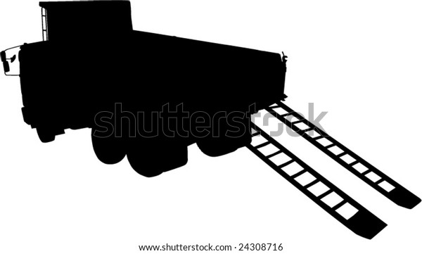 Download Dump Truck Silhouette Stock Vector (Royalty Free) 24308716