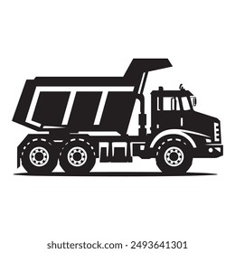 Dump Truck Silhouette Vector Illustration Template